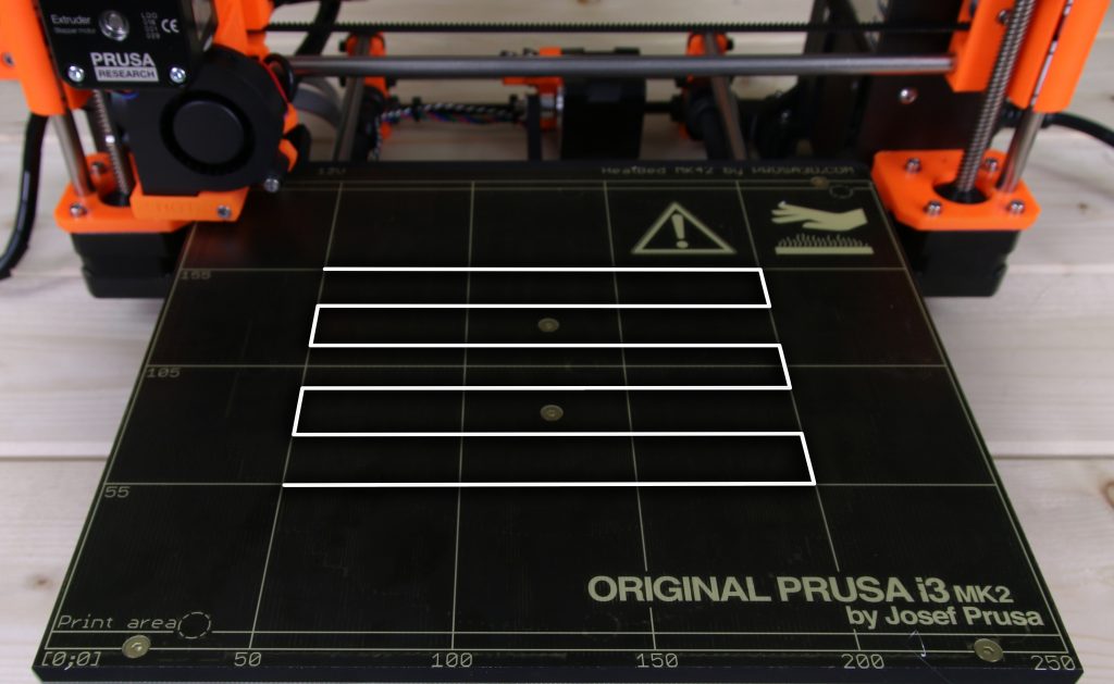 V2 Calibration being printed on the bed
