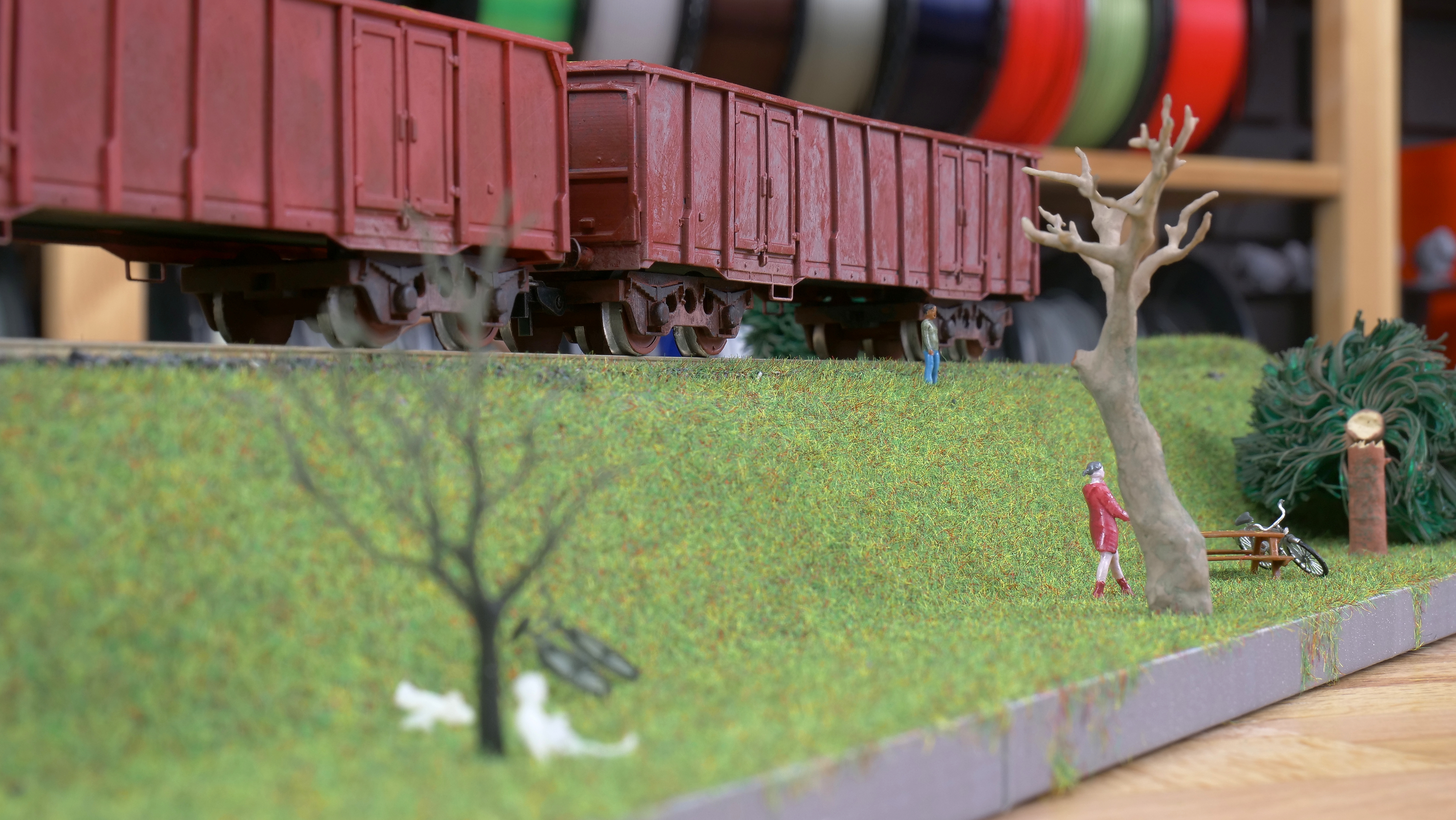 diorama grass model train scenery model building Style D