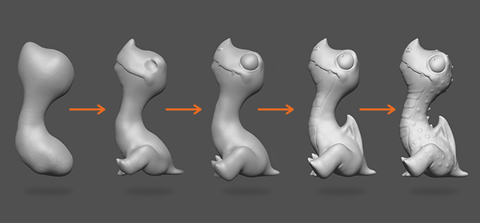 how to model a character with a tail in zbrush